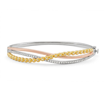 Vòng tay Hetal Diamonds 0.50 Cttw Bezel Set Diamond Bangle In Sterling Silver chính hãng