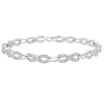 Vòng tay Hetal Diamonds 1/4Cttw Diamond Bracelet In Sterling Silver chính hãng