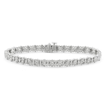 Vòng tay Hetal Diamonds 1/2 Cttw Marquee Shape Diamond Bracelet In Sterling Silver (7") chính hãng