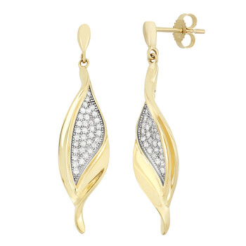Bông tai Hetal Diamonds 0.41 Ct Diamond Leaf Earring In 10K Yellow Gold