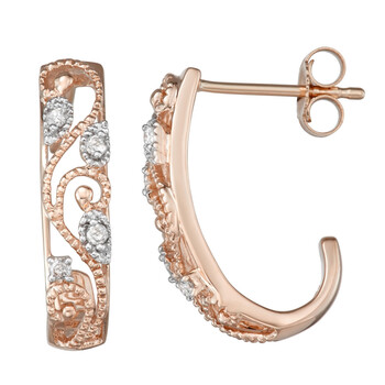 Bông tai Hetal Diamonds 10K Dia Earring Rose Gold(0.10Cttw)