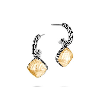 Bông tai John Hardy Classic Chain Sugarloaf Earring In Silver And Hammered 18K Gold