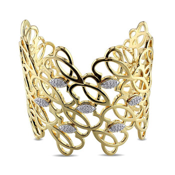 Vòng tay Julianna B Beauty Jb 3/4 Ct Diamond Tw Bangle Yellow Silver Gh Si 18Ky Micron Plated chính hãng
