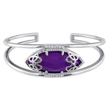 Vòng tay Julianna B Duchesse Purple Chalcedony Diamond Sterling Silver Bangle chính hãng