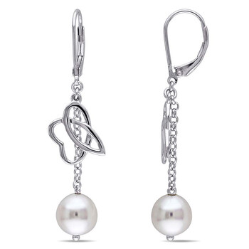 Bông tai Julianna B Pnina White Freshwater Cultured Pearl Sterling Silver Dangle Earrings Jms002016