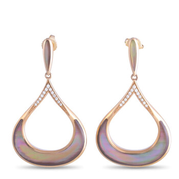Bông tai Kabana 14K Yellow Gold 0.15 Ct Diamond And Mother Of Pearl Earrings