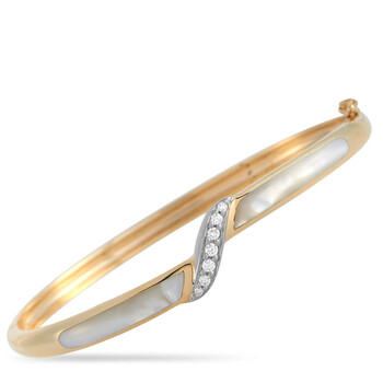 Vòng tay Kabana 14K Yellow Gold 0.16 Ct Diamond And Mother Of Pearl Bangle Bracelet chính hãng