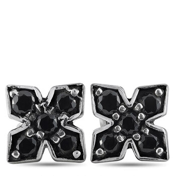 King Baby Silver And Black Cubic Zirconia Large Mb Cross Earrings 1 Bông tai King Baby Silver And Black Cubic Zirconia Large Mb Cross Earrings
