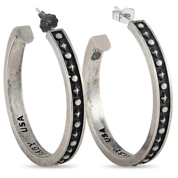 Bông tai King Baby Silver Round Studs Hoop Earrings