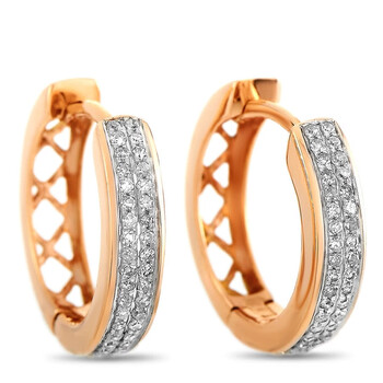 Bông tai Lb Exclusive 14K Rose Gold 0.14 Ct Diamond Hoop Earrings
