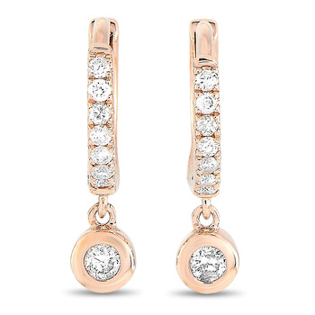 Lb Exclusive 14K Rose Gold 0.15 Ct Diamond Earrings 1 Bông tai Lb Exclusive 14K Rose Gold 0.15 Ct Diamond Earrings