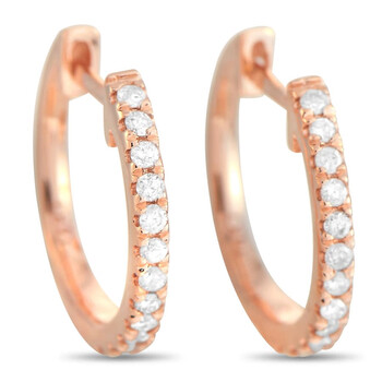 Bông tai Lb Exclusive 14K Rose Gold 0.17 Ct Diamond Hoop Earrings