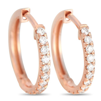Bông tai Lb Exclusive 14K Rose Gold 0.25 Ct Diamond Hoop Earrings