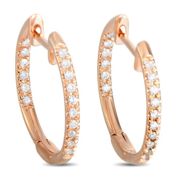 Lb Exclusive 14K Rose Gold 0.25 Ct Diamond In-Out Hoop Earrings 1 Bông tai Lb Exclusive 14K Rose Gold 0.25 Ct Diamond In-Out Hoop Earrings