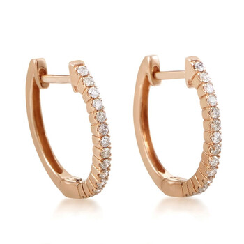 Bông tai Lb Exclusive 14K Rose Gold 0.27 Ct Diamond Small Hoop Earrings
