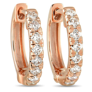 Bông tai Lb Exclusive 14K Rose Gold 0.30 Ct Diamond Hoop Earrings