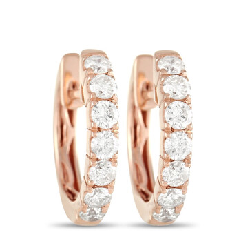 Bông tai Lb Exclusive 14K Rose Gold 0.59 Ct Diamond Hoop Earrings