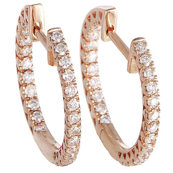 Bông tai Lb Exclusive 14K Rose Gold 0.66 Ct Diamond Inside Out Hoop Earrings