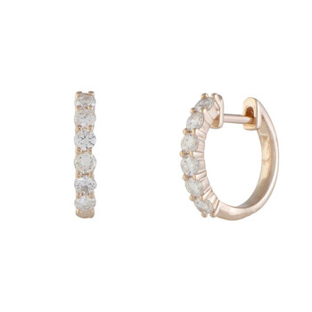 Lb Exclusive 14K Rose Gold 0.75 Ct Diamond Hoop Earrings 1 Bông tai Lb Exclusive 14K Rose Gold 0.75 Ct Diamond Hoop Earrings