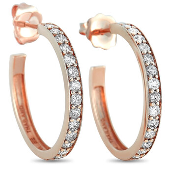 Bông tai Lb Exclusive 14K Rose Gold 0.75 Ct Diamond Hoop Earrings