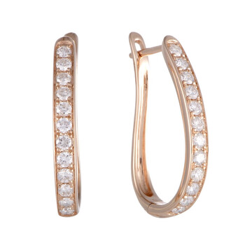 Lb Exclusive 14K Rose Gold 1.0 Carat Vs1 G Color Diamond Oval Hoop Earrings 2 Bông tai Lb Exclusive 14K Rose Gold 1.0 Carat Vs1 G Color Diamond Oval Hoop Earrings