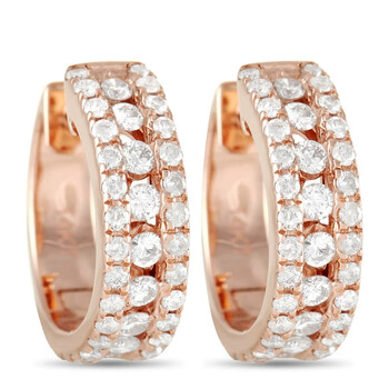 Bông tai Lb Exclusive 14K Rose Gold 1.00 Ct Diamond Hoop Earrings