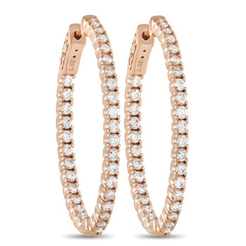Bông tai Lb Exclusive 14K Rose Gold 3.00 Ct Diamond Hoop Earrings