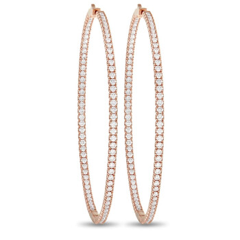 Bông tai Lb Exclusive 14K Rose Gold 5.95 Ct Diamond Hoop Earrings