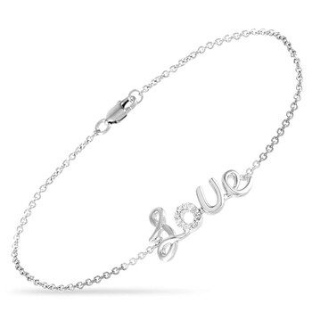 Lb Exclusive 14K White Gold 0.10 Ct Diamond Love Bracelet 2 Vòng tay Lb Exclusive 14K White Gold 0.10 Ct Diamond Love Bracelet chính hãng