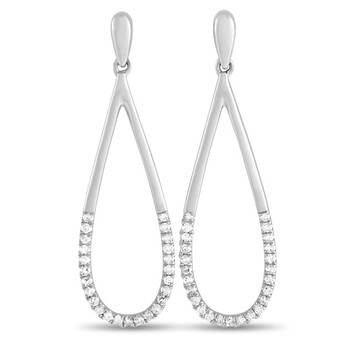 Bông tai Lb Exclusive 14K White Gold 0.15 Ct Diamond Dangle Earrings