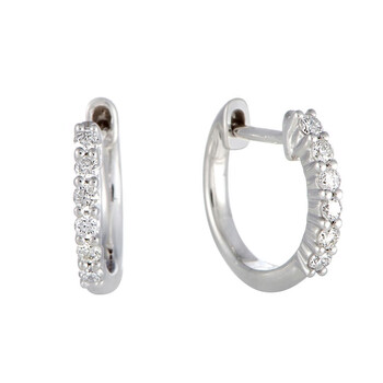 Lb Exclusive 14K White Gold 0.25 Carat Vs1 G Color Diamond Hoop Huggies Earrings 1 Bông tai Lb Exclusive 14K White Gold 0.25 Carat Vs1 G Color Diamond Hoop Huggies Earrings