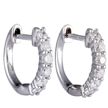 Lb Exclusive 14K White Gold 0.50 Ct Diamond Huggie Hoop Earrings 2 Bông tai Lb Exclusive 14K White Gold 0.50 Ct Diamond Huggie Hoop Earrings