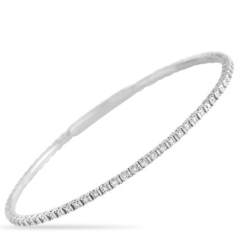 Vòng tay Lb Exclusive 14K White Gold 1.03 Ct Diamond Tennis Bangle Bracelet chính hãng