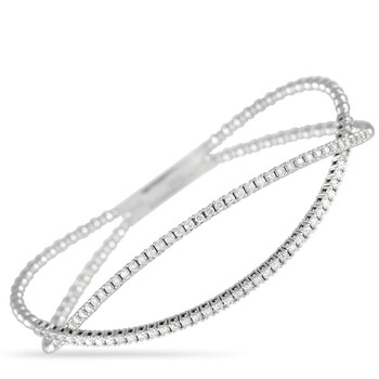 Vòng tay Lb Exclusive 14K White Gold 1.05 Ct Diamond Bangle Bracelet chính hãng