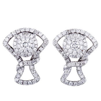 Bông tai Lb Exclusive 14K White Gold Full ~1Ct Diamond Pave Stud Earrings