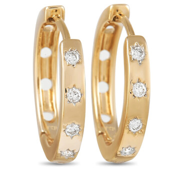 Bông tai Lb Exclusive 14K Yellow Gold 0.12 Ct Diamond Huggie Earrings