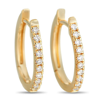 Lb Exclusive 14K Yellow Gold 0.17 Ct Diamond Oval Hoop Earrings 1 Bông tai Lb Exclusive 14K Yellow Gold 0.17 Ct Diamond Oval Hoop Earrings