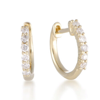 Bông tai Lb Exclusive 14K Yellow Gold 0.25 Ct Diamond Small Hoop Earrings