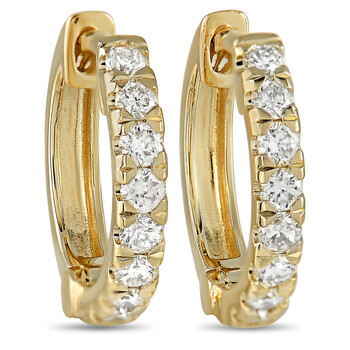 Bông tai Lb Exclusive 14K Yellow Gold 0.30 Ct Diamond Hoop Earrings