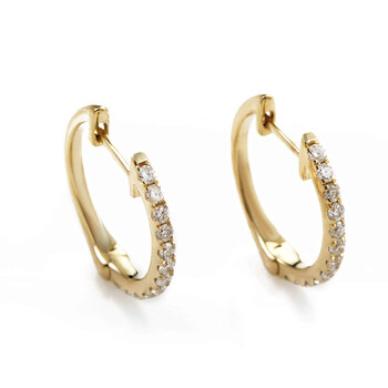 Lb Exclusive 14K Yellow Gold 0.31 Carat Vs1 G Color Diamond Hoop Huggies Earrings 2 Bông tai Lb Exclusive 14K Yellow Gold 0.31 Carat Vs1 G Color Diamond Hoop Huggies Earrings