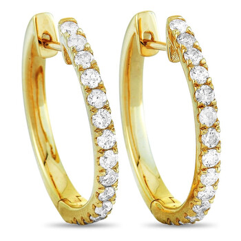 Bông tai Lb Exclusive 14K Yellow Gold 0.50 Ct Diamond Pave Hoop Earrings