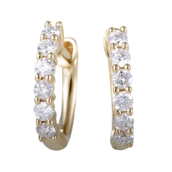 Bông tai Lb Exclusive 14K Yellow Gold 0.50 Ct Diamond Small Hoop Earrings