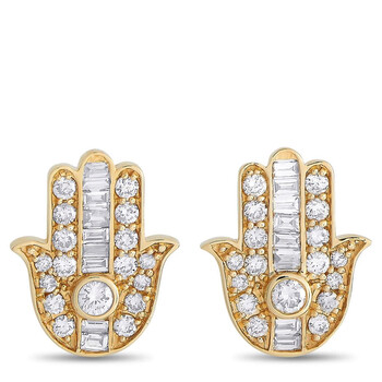 Lb Exclusive 14K Yellow Gold 1.25 Ct Diamond Hamsa Earrings 1 Bông tai Lb Exclusive 14K Yellow Gold 1.25 Ct Diamond Hamsa Earrings
