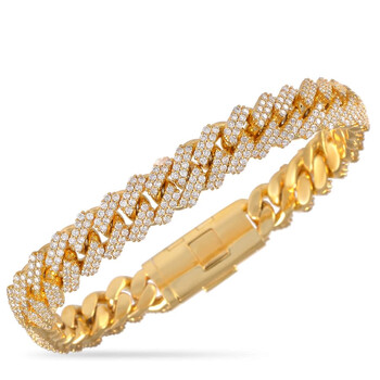 Vòng tay Lb Exclusive 14K Yellow Gold 8.94Ct Diamond Cuban Link Bracelet chính hãng