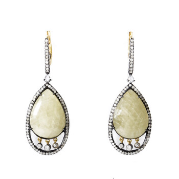 Lb Exclusive 18K Gold & Stainless Steel Yellow Sapphire Diamond Earrings Er3860 1 Bông tai Lb Exclusive 18K Gold & Stainless Steel Yellow Sapphire Diamond Earrings Er3860