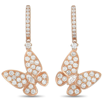 Bông tai Lb Exclusive 18K Rose Gold 1.56 Ct Diamond Butterfly Hoop Earrings