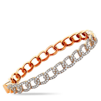Vòng tay Lb Exclusive 18K Rose Gold 1.75 Ct Diamond Chain Bangle Bracelet chính hãng