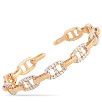 Vòng tay Lb Exclusive 18K Rose Gold 1.97 Ct Diamond Chain Open Bangle Bracelet chính hãng
