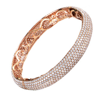 Vòng tay Lb Exclusive 18K Rose Gold 18.8 Carat Diamond Pave Bangle Bracelet Bt41841Rrz chính hãng