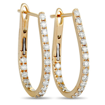 Bông tai Lb Exclusive 18K Rose Gold Full Diamond Pave Inside Out Hoop Earrings